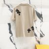 6931a40cccd8ab3d7af98511 Chrome Hearts 320g Washed Short Sleeve T-Shirt with Embroidered Logo, Leather Patch and Cross Design