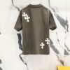 6931a40dccd8ab3d7af98523 Chrome Hearts 320g Washed Cotton Short Sleeve T-Shirt with Embroidered Logo, Leather Patch and Cross Design