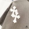 6931a40dccd8ab3d7af98527 Chrome Hearts 320g Washed Cotton Short Sleeve T-Shirt with Embroidered Logo, Leather Patch and Cross Design