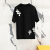 6931a40dccd8ab3d7af9852c Chrome Hearts 320g Washed Short Sleeve T-Shirt with Embroidered Logo, Leather Patch and Cross Design