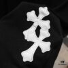 6931a40eccd8ab3d7af98530 Chrome Hearts 320g Washed Short Sleeve T-Shirt with Embroidered Logo, Leather Patch and Cross Design
