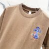 6931a40eccd8ab3d7af98537 Chrome Hearts 320g Washed Short Sleeve T-Shirt with Sanskrit Logo and Cross Embroidery