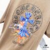 6931a40eccd8ab3d7af98538 Chrome Hearts 320g Washed Short Sleeve T-Shirt with Sanskrit Logo and Cross Embroidery