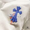 6931a40fccd8ab3d7af98541 Chrome Hearts 320g Washed Short Sleeve T-Shirt with Sanskrit Logo and Cross Embroidery