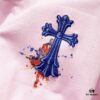 6931a40fccd8ab3d7af9854d Chrome Hearts 320g Washed Cotton Short Sleeve T-Shirt with Sanskrit Logo and Cross Embroidery