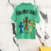 6931a411ccd8ab3d7af98567 Chrome Hearts 320g Washed Short Sleeve T-Shirt with Front and Back Colorful Cross Sanskrit Logo Print