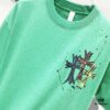 6931a411ccd8ab3d7af98569 Chrome Hearts 320g Washed Short Sleeve T-Shirt with Front and Back Colorful Cross Sanskrit Logo Print