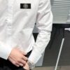 6931a416ccd8ab3d7af985b2 Stone Island Long-Sleeve Shirt with Ergonomic 3D Tailoring, Hidden Placket, and Cotton-Bamboo Fiber Fabric