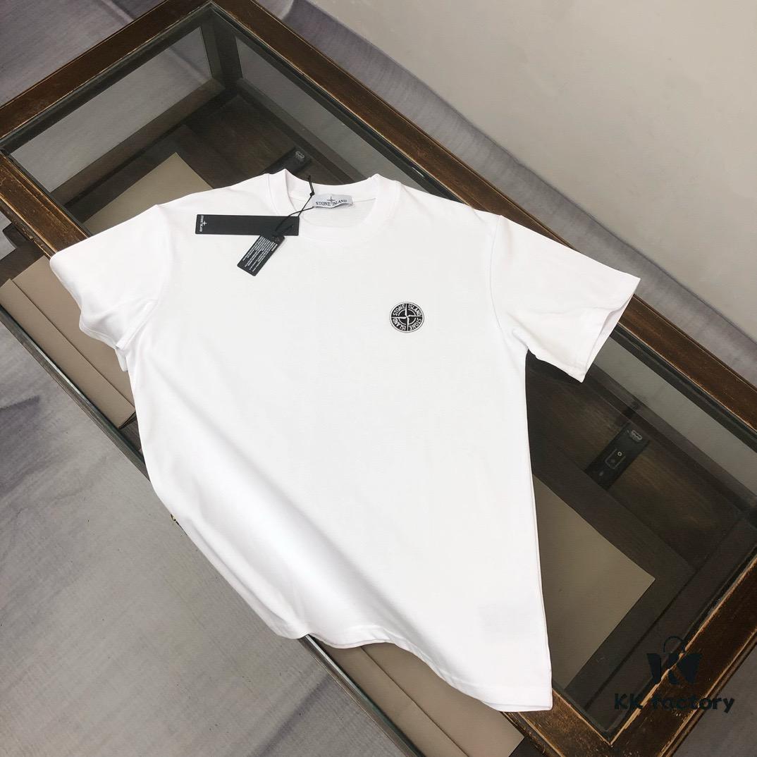 6931a419ccd8ab3d7af985d1 A⭐️Stone Island Latest Couple Round-Neck Short-Sleeve T-Shirt - High-Quality Fashion Unisex Tee with Custom Compass Embroidered Logo