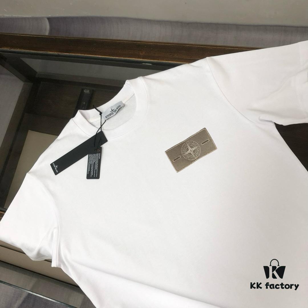6931a41cccd8ab3d7af985f1 A⭐️Stone Island Latest Couple Round Neck Short Sleeve T-Shirt - High-Quality Fashion Unisex Tee with Custom Compass Embroidered Logo, Breathable and Comfortable Premium Fabric