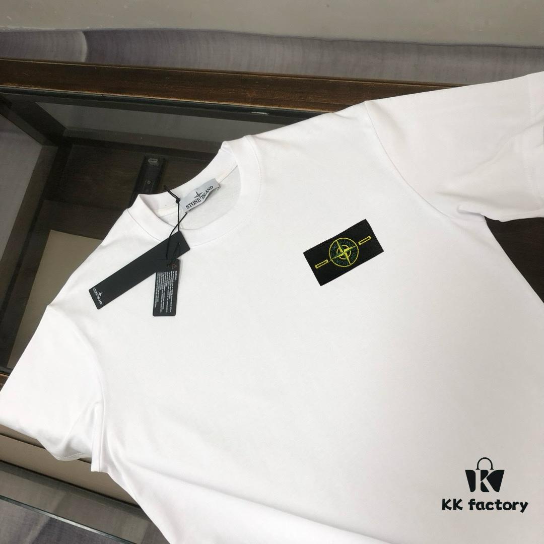 6931a41cccd8ab3d7af985f7 A⭐️Stone Island Latest Couple Round Neck Short-Sleeve T-Shirt - High-Quality Fashionable and Comfortable Unisex Tee with Custom Compass Embroidered Logo