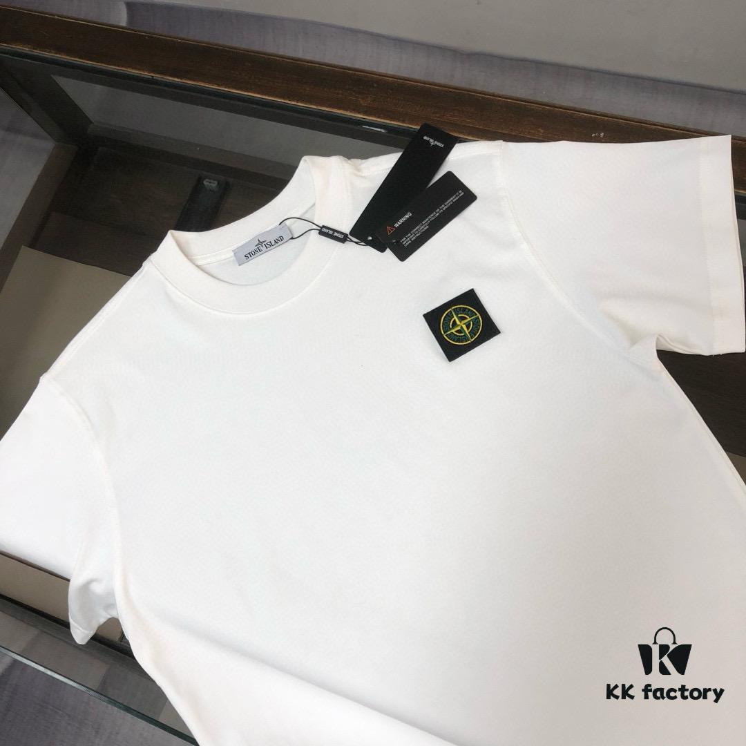 6931a41eccd8ab3d7af98608 A⭐️Stone Island Latest Couple Round Neck Short Sleeve T-Shirt - Fashionable and Comfortable Unisex Tee with Custom Compass Embroidered Logo