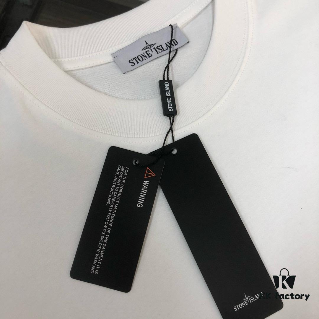 6931a41eccd8ab3d7af98609 A⭐️Stone Island Latest Couple Round Neck Short Sleeve T-Shirt - Fashionable and Comfortable Unisex Tee with Custom Compass Embroidered Logo