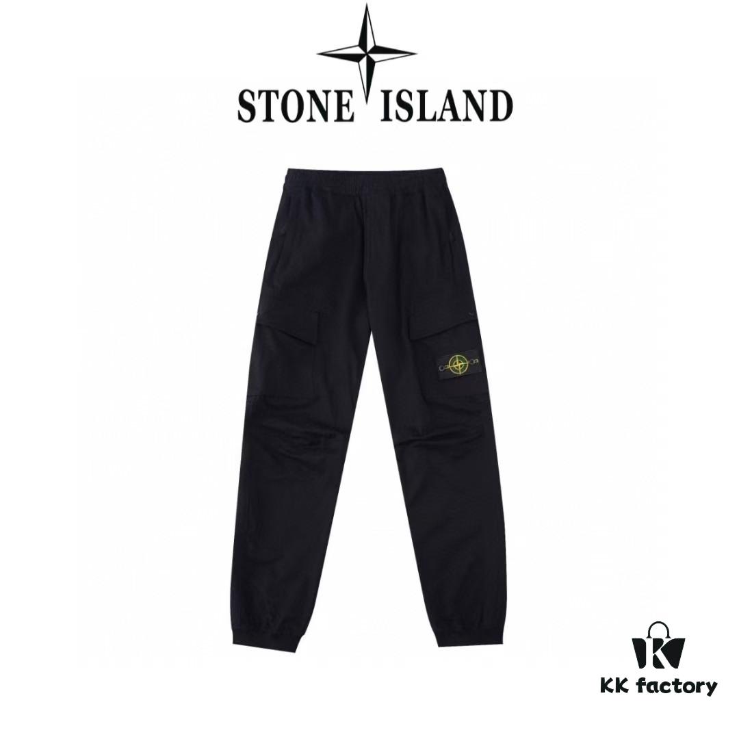 6931a41fccd8ab3d7af98618 STONE ISLAND 23SS Compass Dual-Pocket Elastic Waist Cargo Pants - Lightweight Stretch Cotton Canvas with Brushed Finish
