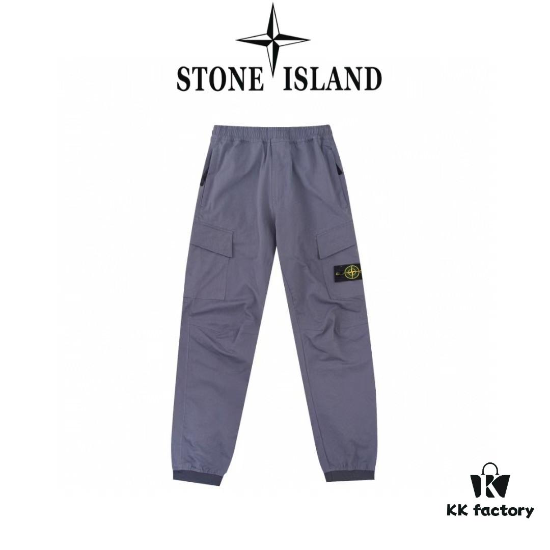 6931a41fccd8ab3d7af9861b STONE ISLAND 23SS Compass Dual-Pocket Elastic Waist Cargo Pants - Lightweight Stretch Cotton Canvas with Brushed Finish