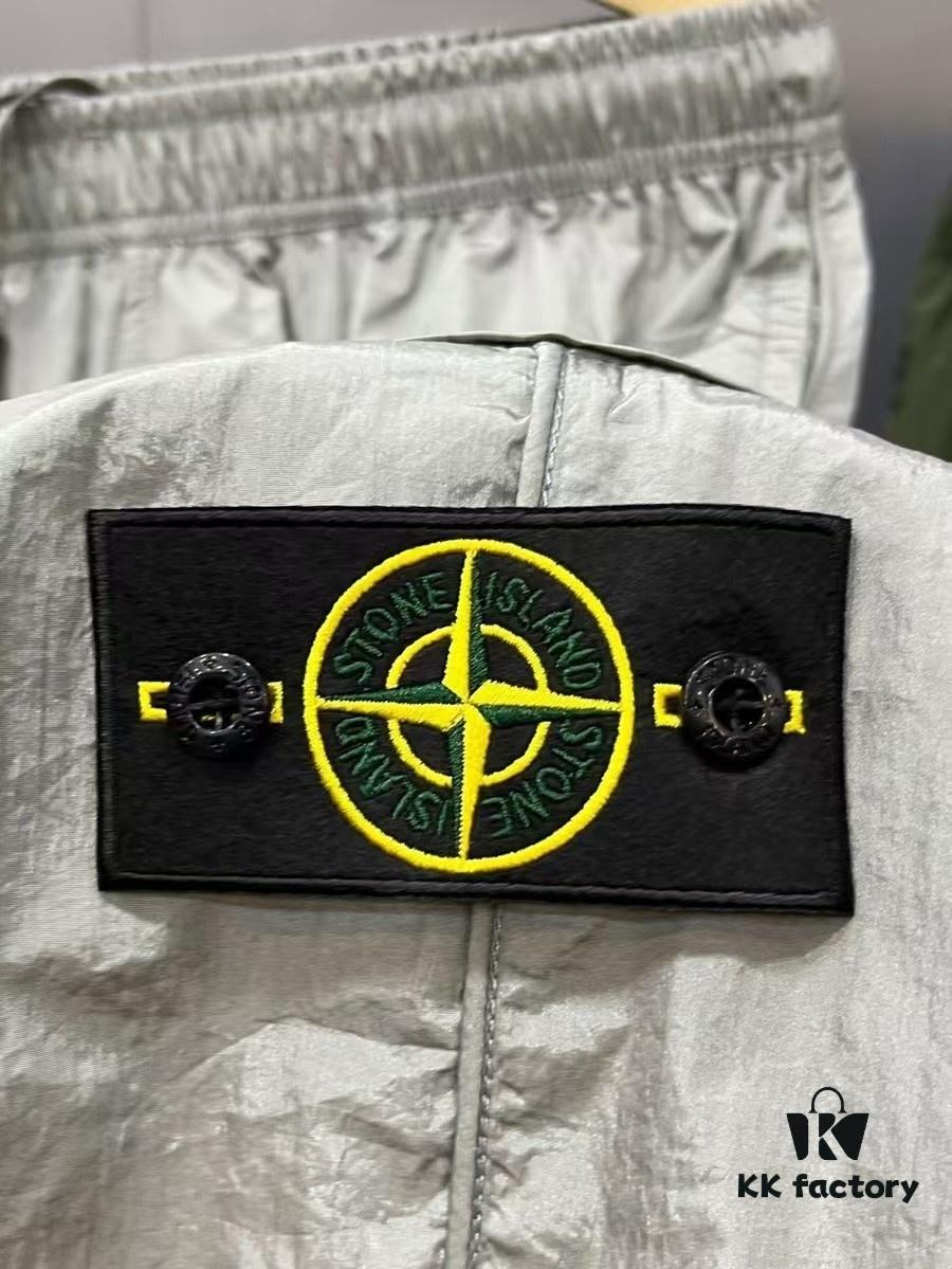 6931a420ccd8ab3d7af98625 STONE ISLAND Metal Nylon Lightweight Quick-Dry Waterproof Pants Men's and Women's Tailored Jogger Trousers