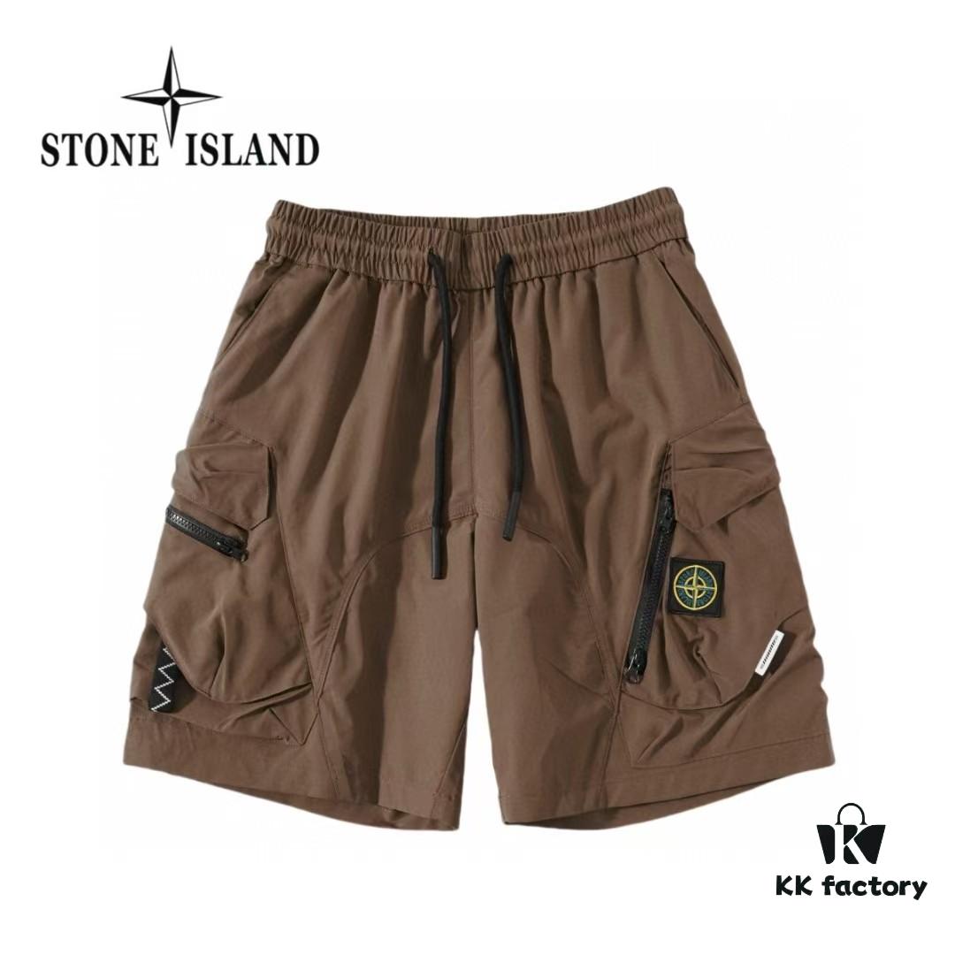 6931a420ccd8ab3d7af9862b STONE ISLAND Original Surplus Cargo Zipper Pocket Quick-Dry Summer Shorts - High-Quality Nylon Fabric, Lightweight and Comfortable, Modern Slim Fit, Streetwear Style