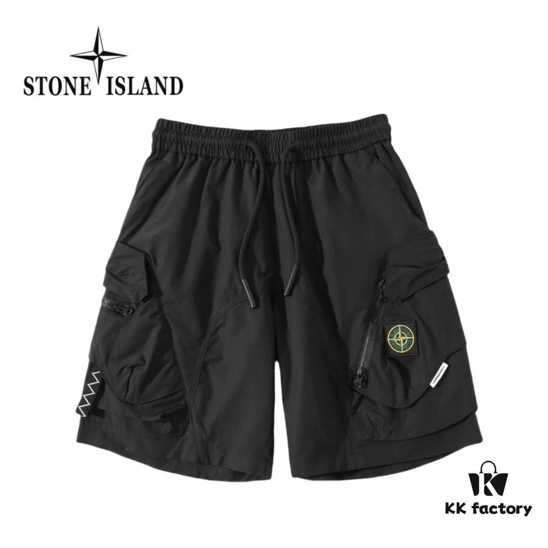 6931a420ccd8ab3d7af9862c STONE ISLAND Original Surplus Cargo Zipper Pocket Quick-Dry Summer Shorts - High-Quality Nylon Fabric, Lightweight and Comfortable, Modern Slim Fit, Streetwear Style