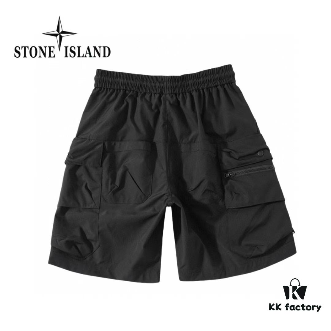 6931a420ccd8ab3d7af9862d STONE ISLAND Original Surplus Cargo Zipper Pocket Quick-Dry Summer Shorts - High-Quality Nylon Fabric, Lightweight and Comfortable, Modern Slim Fit, Streetwear Style