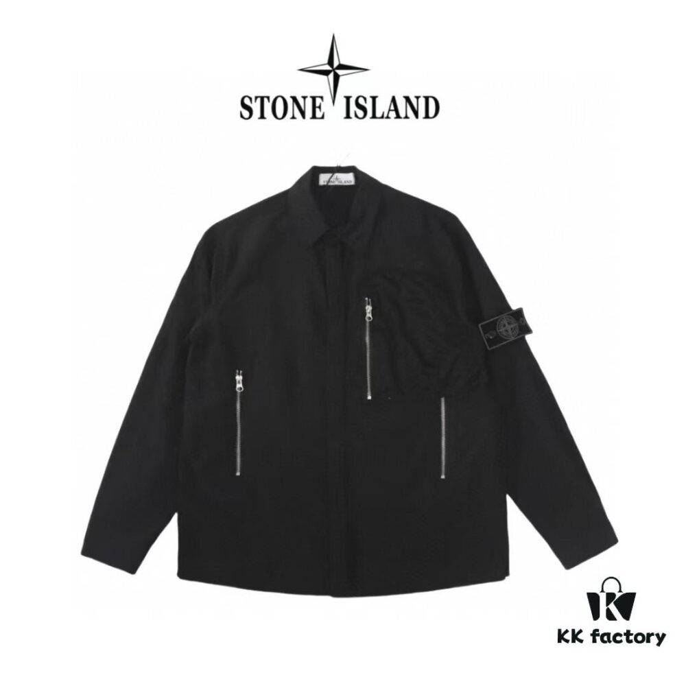 6931a421ccd8ab3d7af98636 Stone Island Shadow Project 21SS Shadow Black Label Shirt Jacket - Original Surplus Stock