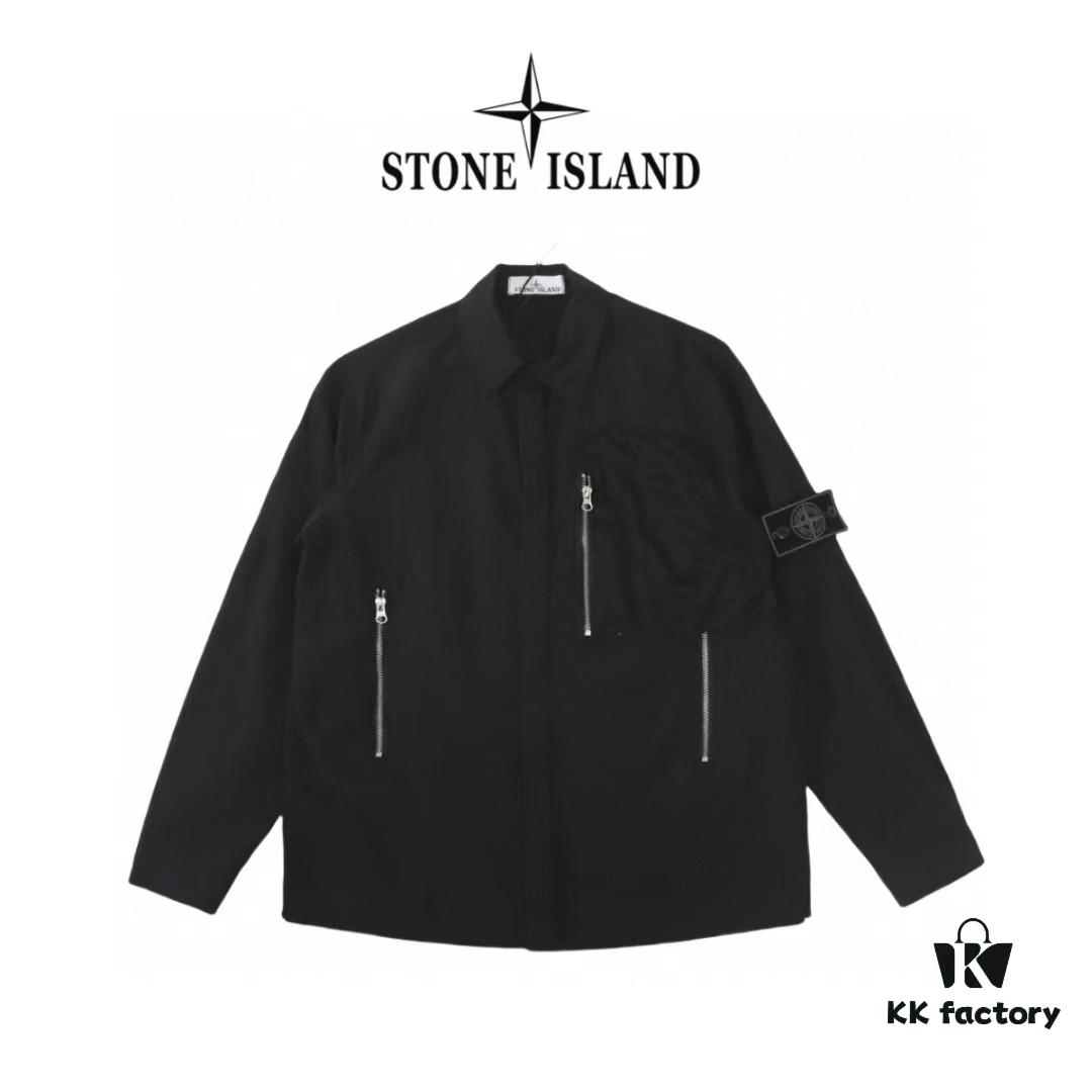 6931a421ccd8ab3d7af98636 Stone Island Shadow Project 21SS Shadow Black Label Shirt Jacket - Original Surplus Stock