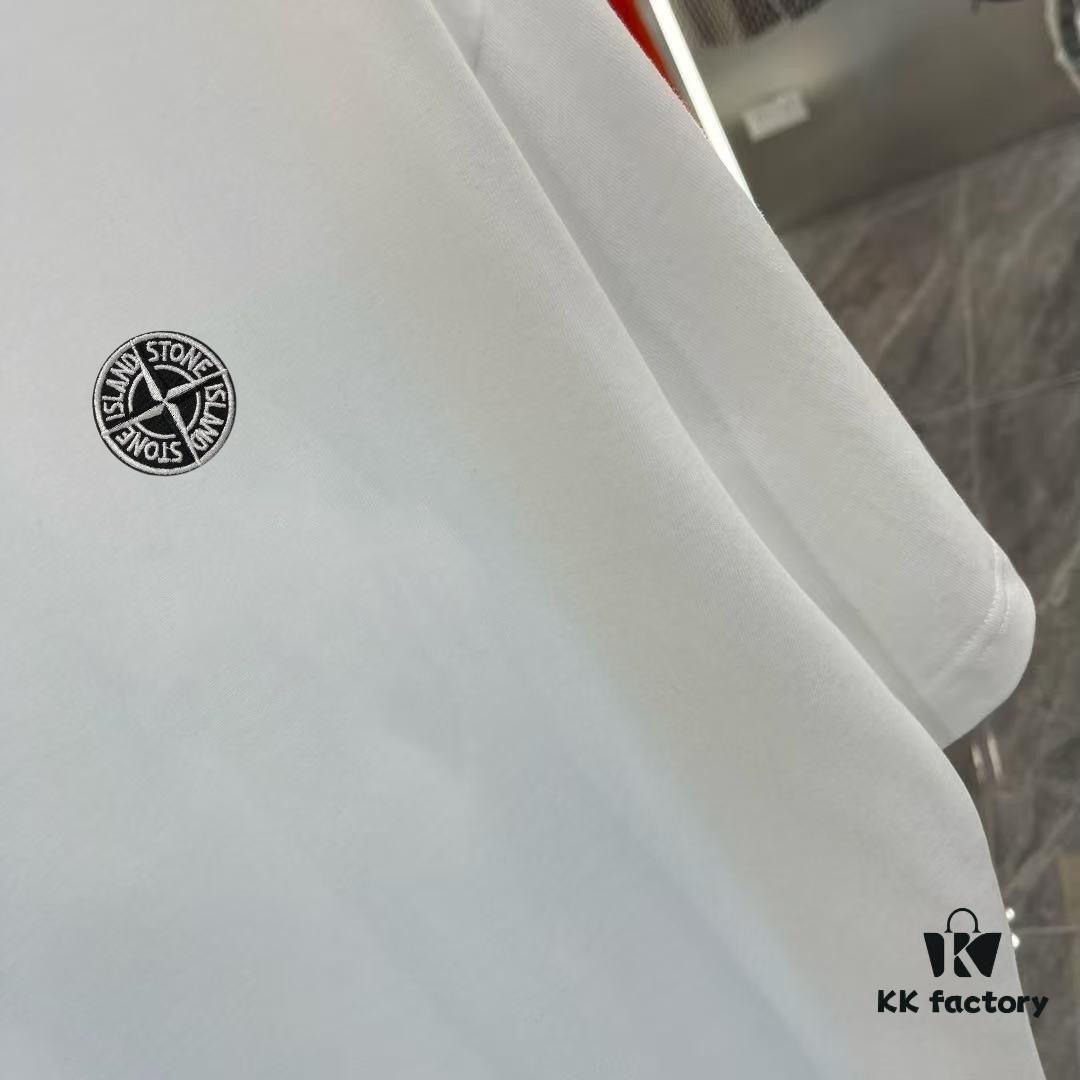 6931a42dccd8ab3d7af9870c Stone Island 2025 Early Spring New Arrival Short Sleeve T-Shirt with Hand-Customized Logo on Chest, Pure Cotton Fabric, 260g Same-Dye-Batch Material, OS Drop-Shoulder Fit, Classic Buttoned Hem, Fully Lined with Hang Tag, Collar Label and Wash Label