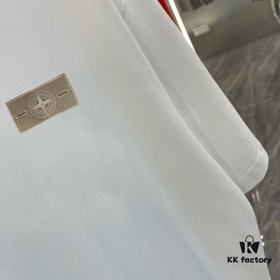 6931a42dccd8ab3d7af98718 Stone Island 2025 Early Spring New Arrival Short Sleeve T-Shirt with Hand-Customized Logo on Chest