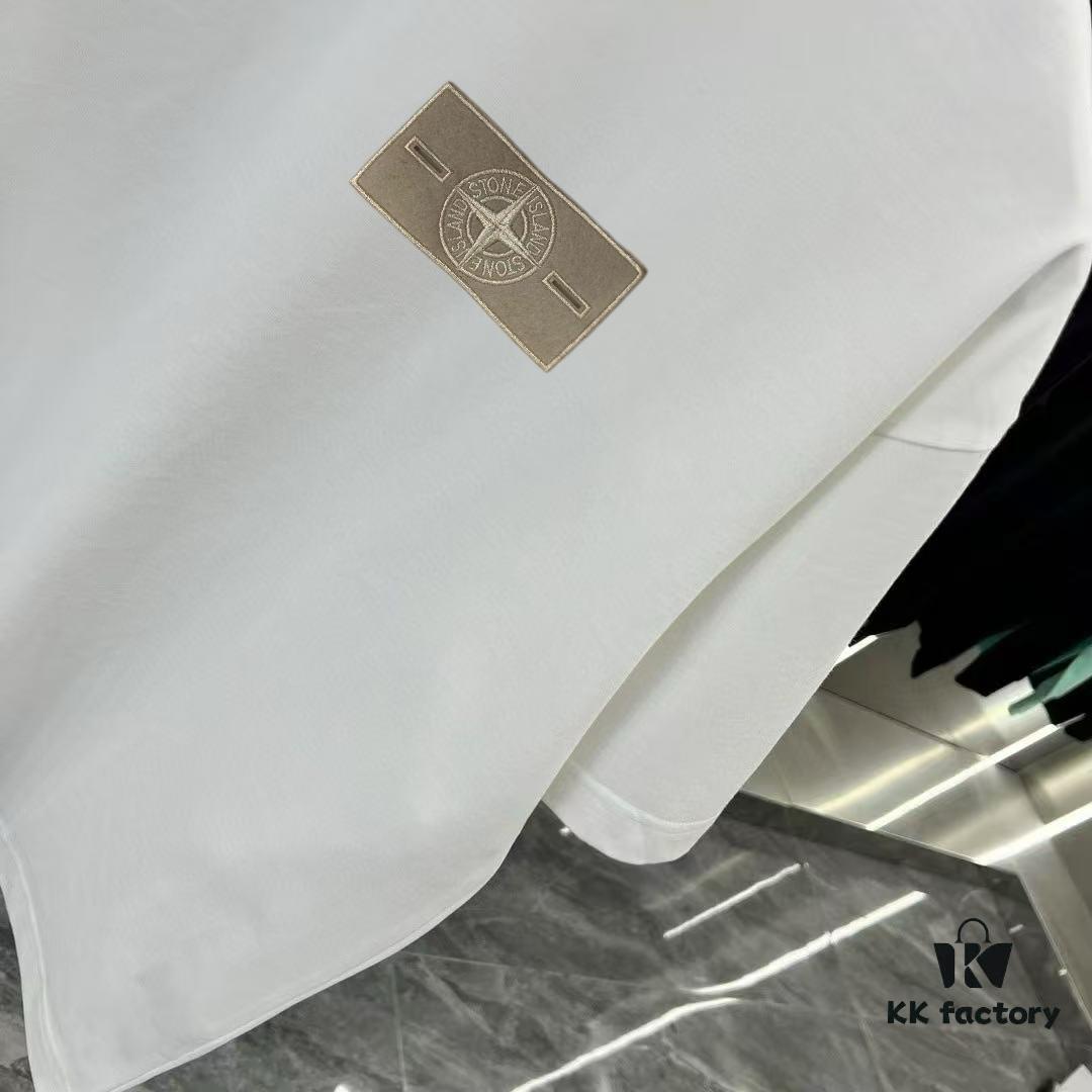 6931a42dccd8ab3d7af98719 Stone Island 2025 Early Spring New Arrival Short Sleeve T-Shirt with Hand-Customized Logo on Chest