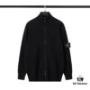 6931a433ccd8ab3d7af98776 908# STONE ISLAND Knit Zip-Front Stand Collar Sweater. Black, White, Gray