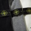 6931a433ccd8ab3d7af9877a 908# STONE ISLAND Knit Zip-Front Stand Collar Sweater. Black, White, Gray