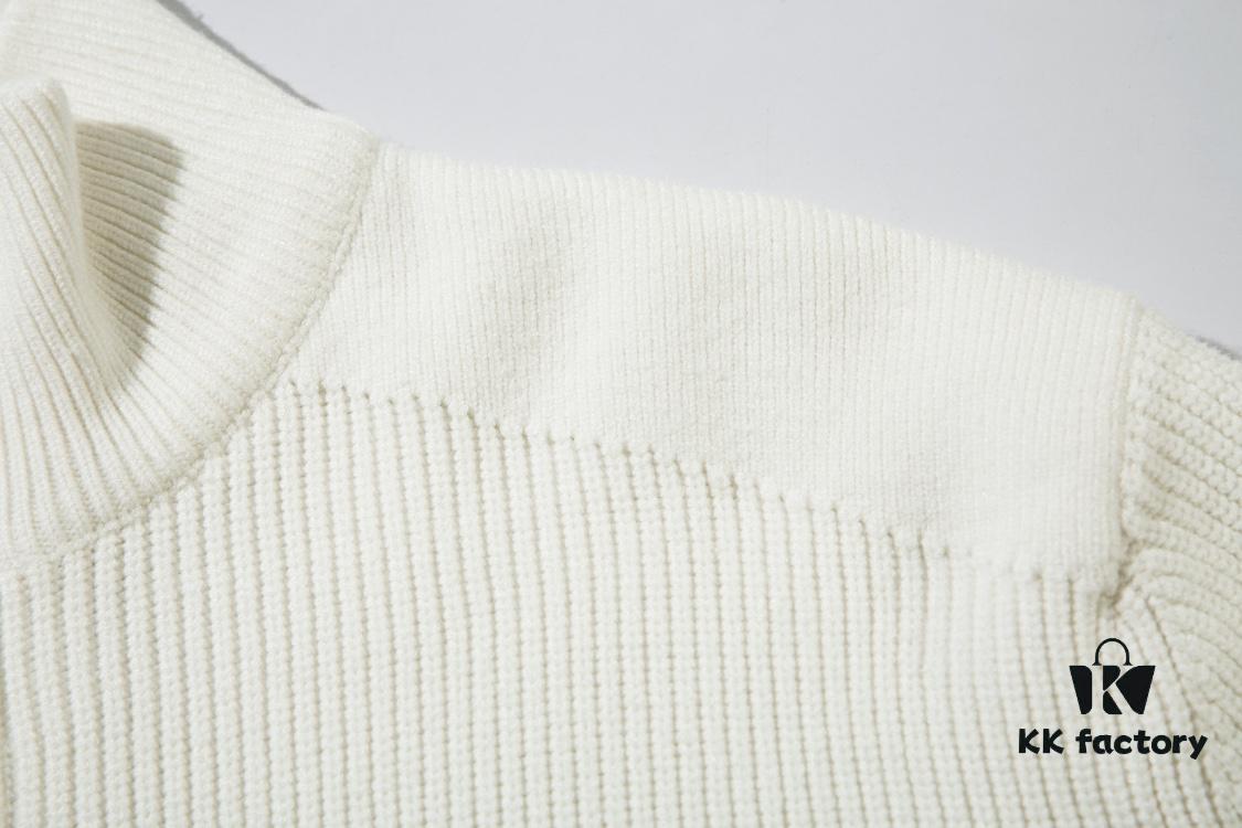 6931a433ccd8ab3d7af9877b 908# STONE ISLAND Knit Zip-Front Stand Collar Sweater. Black, White, Gray