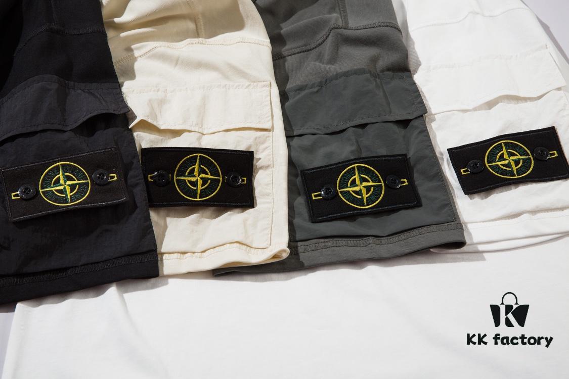 6931a434ccd8ab3d7af9878b STONE ISLAND (230g Double Yarn) Sleeve Pocket Trench T-Shirt in Black, White, Beige, Grey Green
