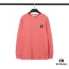 6931a436ccd8ab3d7af987a5 STONE ISLAND (200g Double Cotton Yarn) Embroidered Logo Crew Neck Long Sleeve T-Shirt