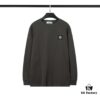 6931a436ccd8ab3d7af987a6 STONE ISLAND (200g Double Cotton Yarn) Embroidered Logo Crew Neck Long Sleeve T-Shirt