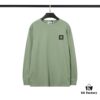 6931a436ccd8ab3d7af987a7 STONE ISLAND (200g Double Cotton Yarn) Embroidered Logo Crew Neck Long Sleeve T-Shirt