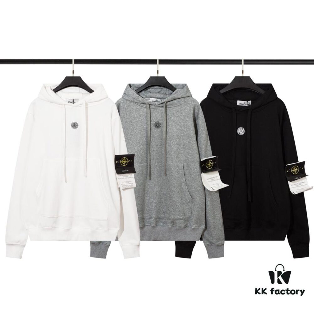 6931a437ccd8ab3d7af987c5 STONE ISLAND Printed Classic Hoodie in Black, Gray, White
