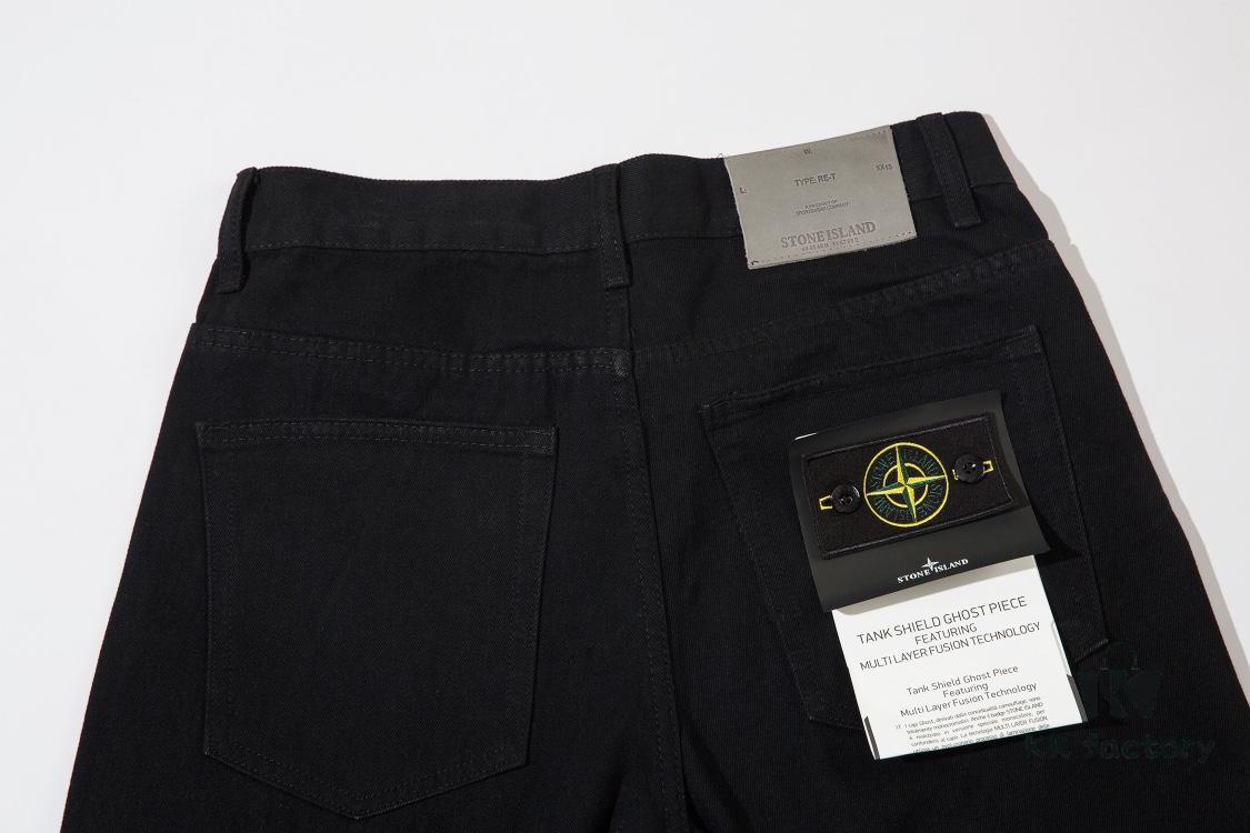 STONE ISLAND Washed Loose Fit Jeans in Black