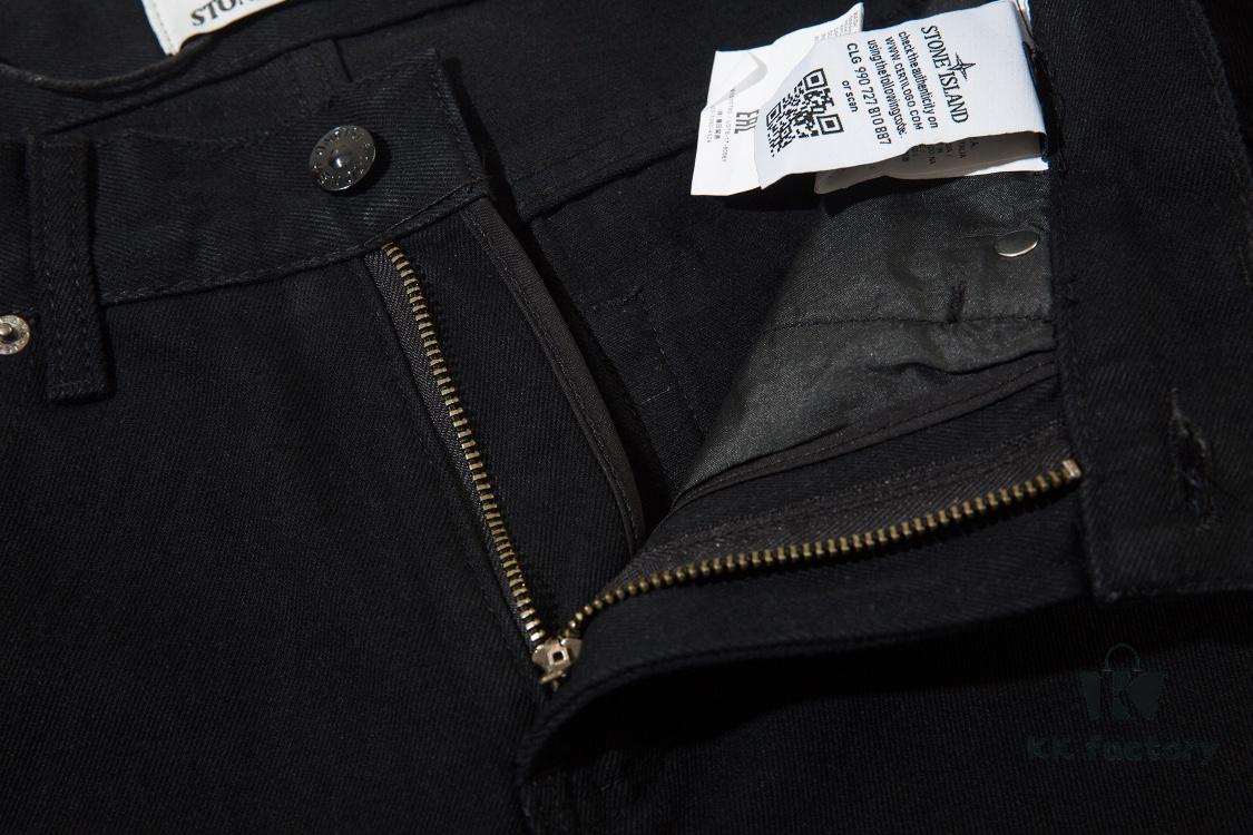STONE ISLAND Washed Loose Fit Jeans in Black