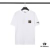 6931a43accd8ab3d7af987fd STONE ISLAND Foam Printed Letter T-Shirt in Black and White