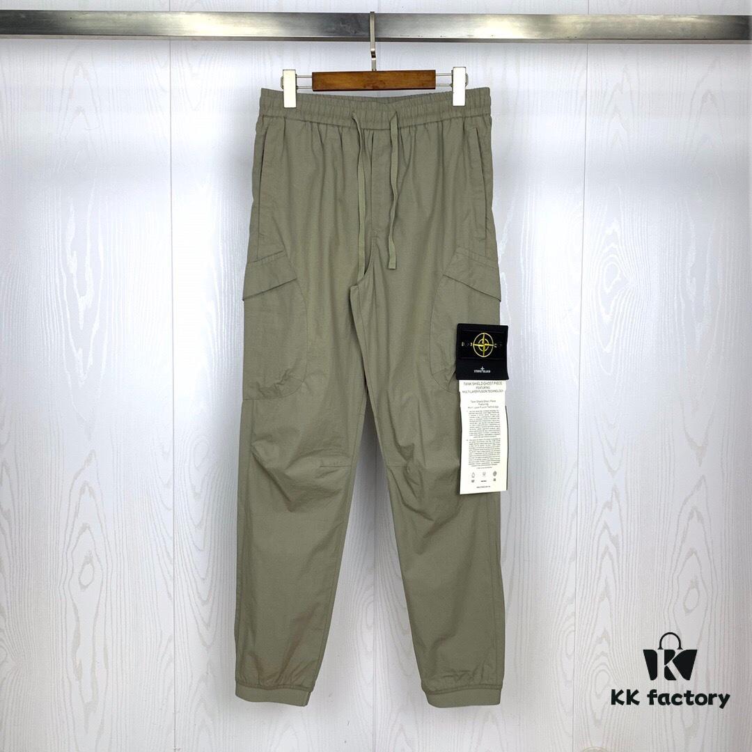 STONE ISLAND Compass Badge Embroidery Utility Pocket Casual Tapered Pants