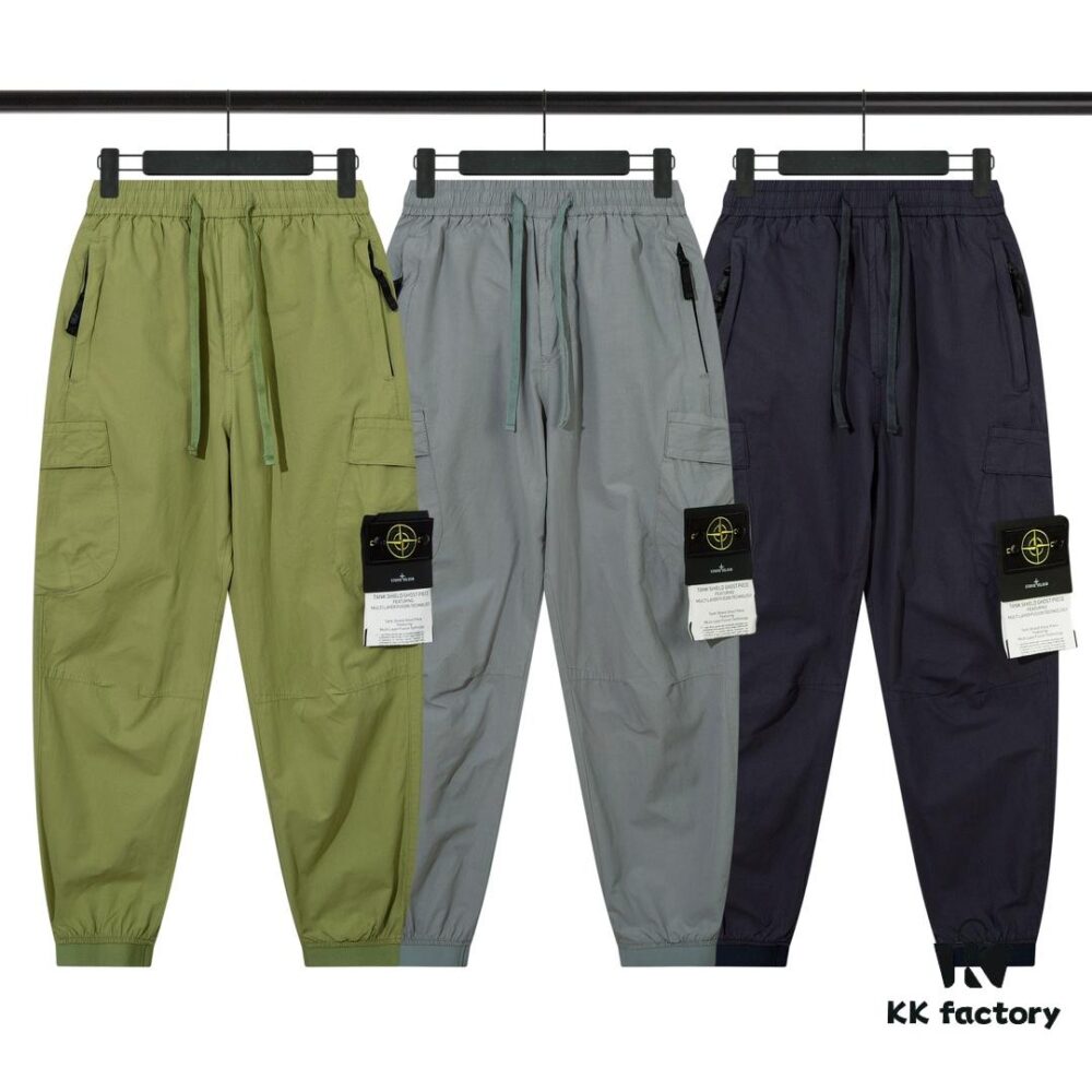 255# STONE ISLAND Cargo Casual Lightweight Trousers in Royal Blue, Green, Light Gray - Sizes M, L, XL, XXL