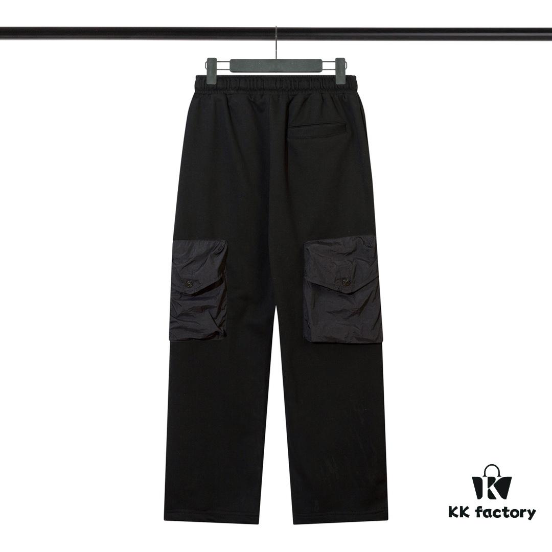 6931a43cccd8ab3d7af9881f STONE ISLAND (320g Cotton Sweatpants) Multi-Pocket Casual Loose-Fit Full-Length Pants with Drawstring Cuffs. Black. M L XL XXL