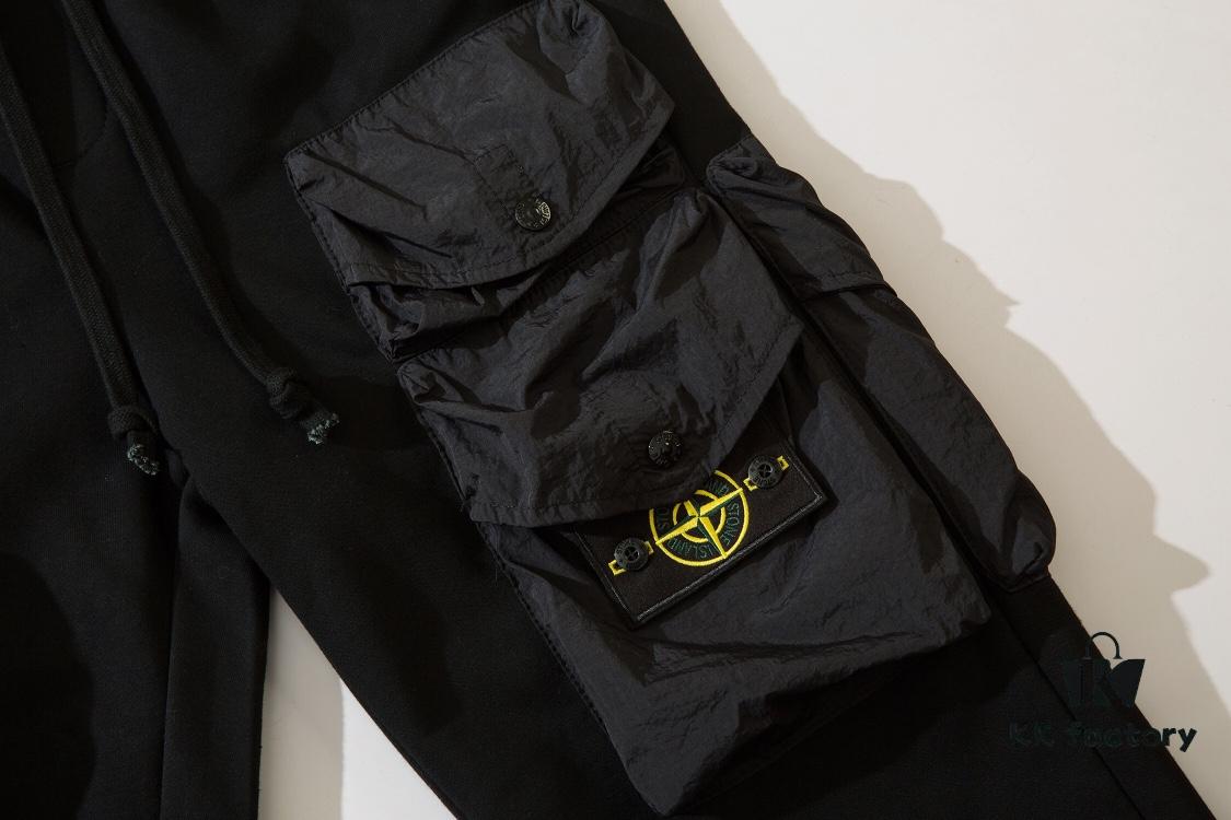 6931a43cccd8ab3d7af98821 STONE ISLAND (320g Cotton Sweatpants) Multi-Pocket Casual Loose-Fit Full-Length Pants with Drawstring Cuffs. Black. M L XL XXL