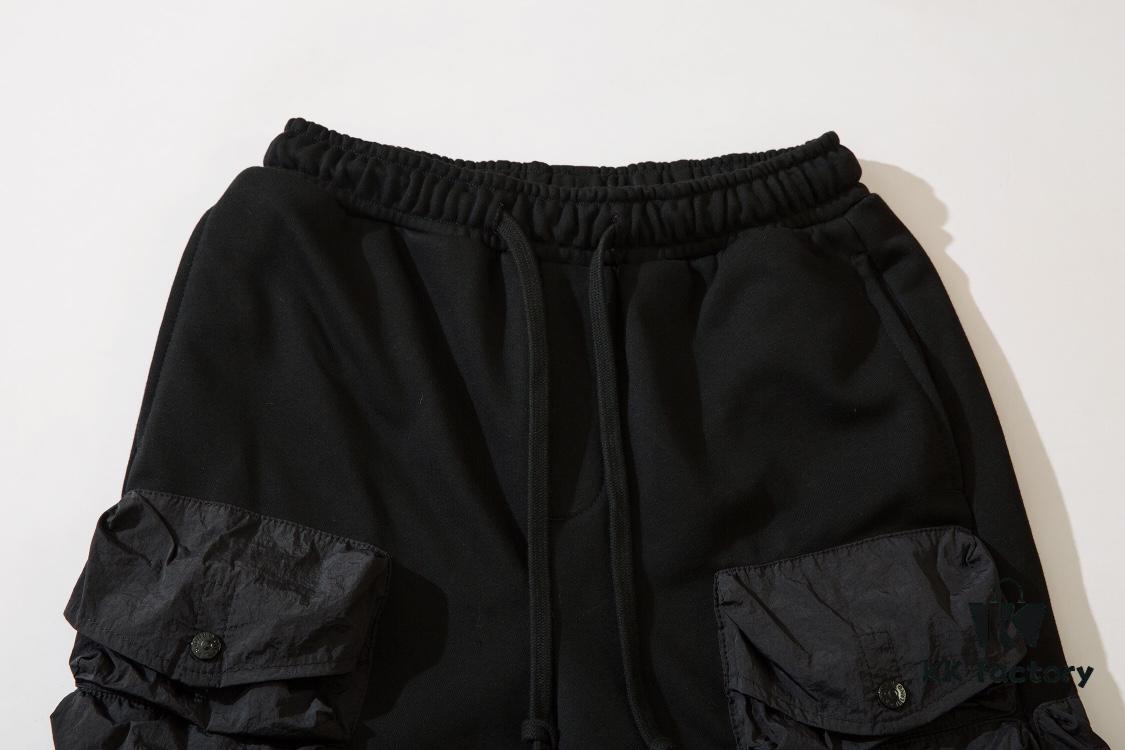 6931a43cccd8ab3d7af98822 STONE ISLAND (320g Cotton Sweatpants) Multi-Pocket Casual Loose-Fit Full-Length Pants with Drawstring Cuffs. Black. M L XL XXL