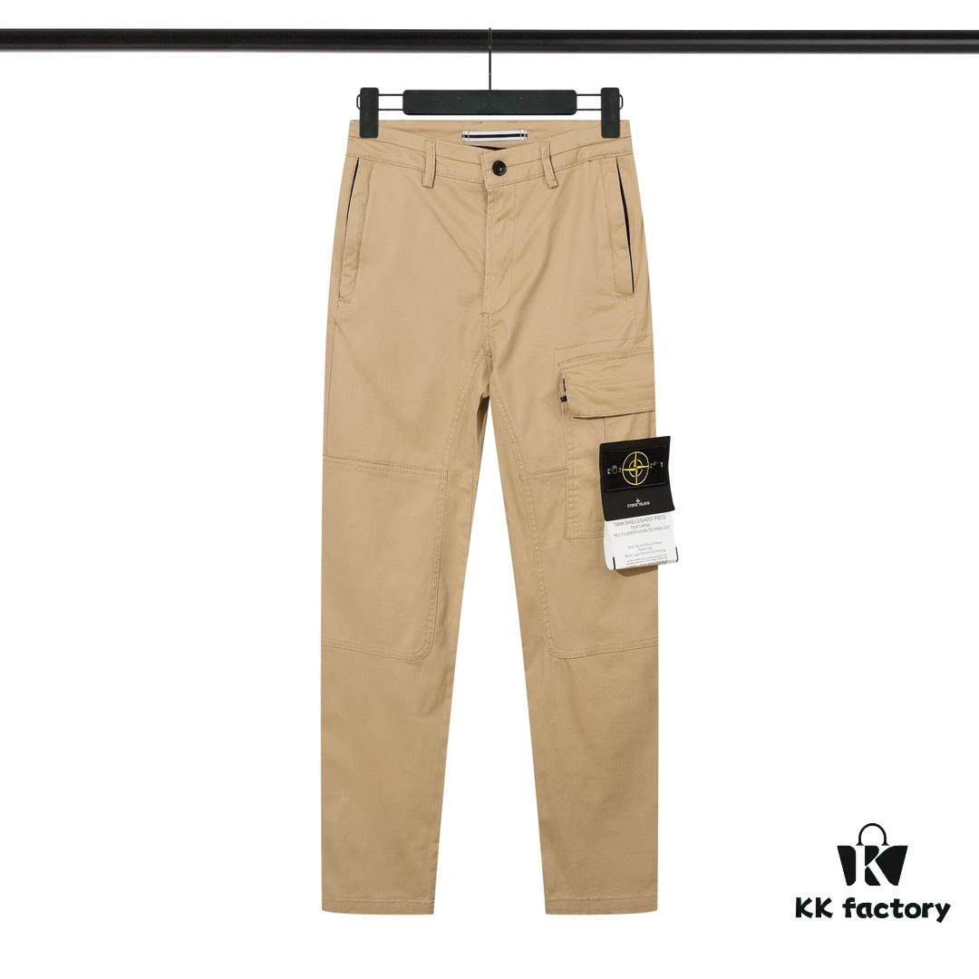 STONE ISLAND Zipper Pocket Elastic Slim-Fit Tactical Pants