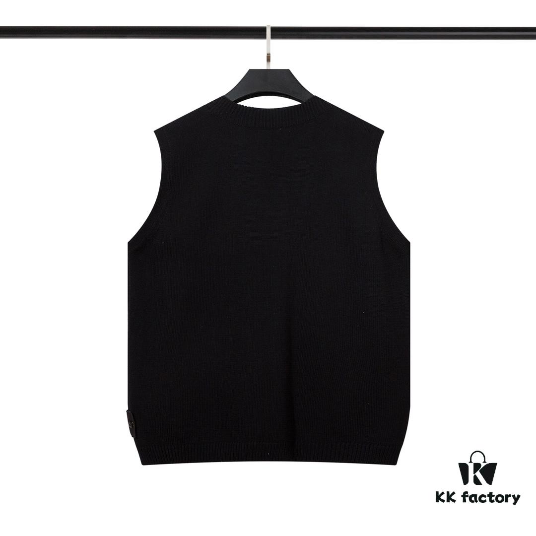 6931a43dccd8ab3d7af9883b STONE ISLAND Vest with Double Zipper Sweater in Black and White