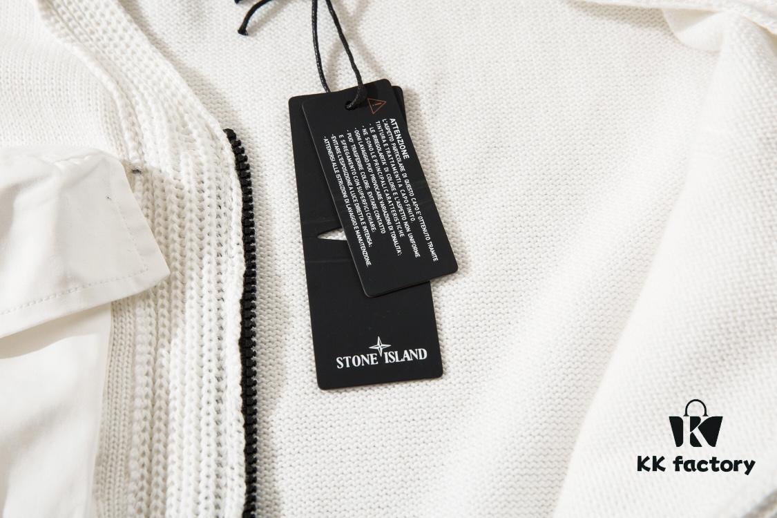 6931a43eccd8ab3d7af98841 STONE ISLAND Vest with Double Zipper Sweater in Black and White