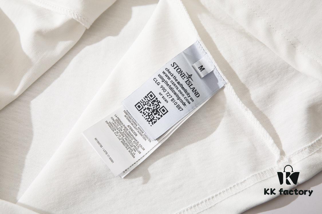 6931a43fccd8ab3d7af98852 STONE ISLAND (230g 100% Cotton Double Yarn) T-shirt with Large Logo Print Black White M L XL XXL