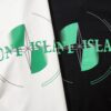 6931a43fccd8ab3d7af9885a 223# STONG ISLAND (230g Double Cotton) Stone Island Front and Back Print T-Shirt. Black White M L XL XXL