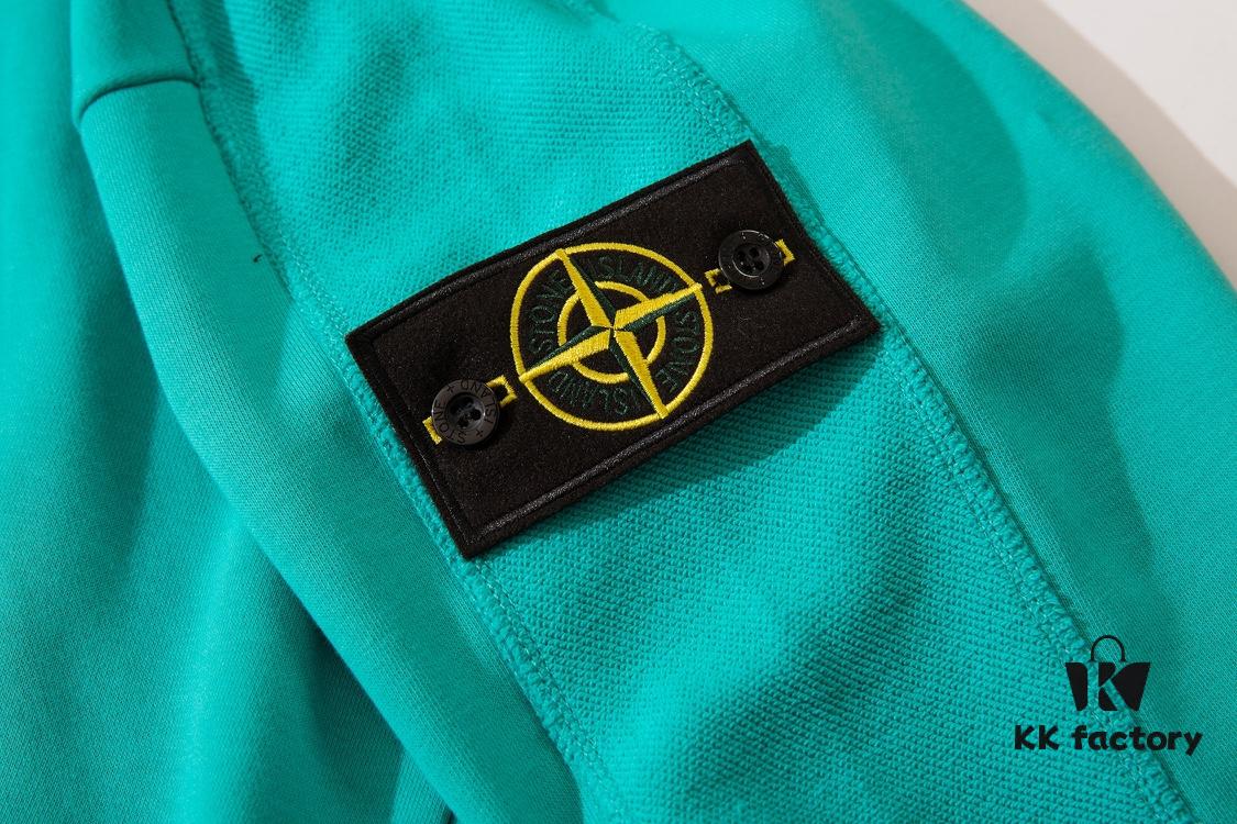 6931a440ccd8ab3d7af9886b STONE ISLAND (320g Pure Cotton Sweatshirt) Functional Cuff Loose Round Neck Pullover Terry Hoodie in Black, Light Gray, Dark Gray, Coffee, Light Green, Lake Blue, Blue, Purple